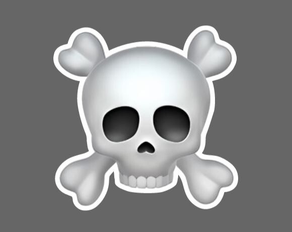 Skull and Crossbones Emoji Die Cut Glossy Vinyl Sticker