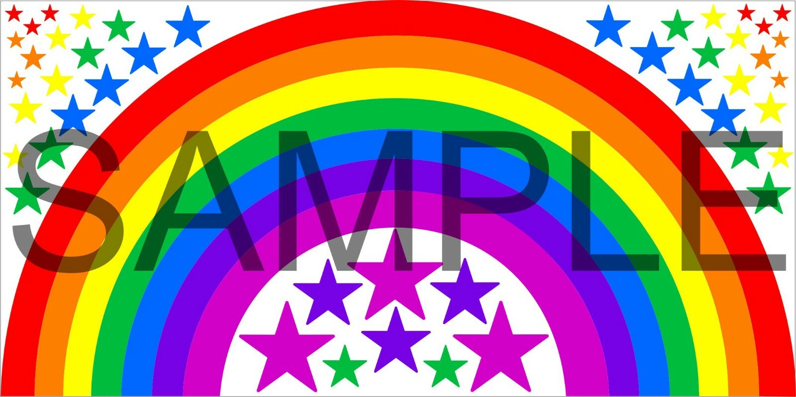 RAINBOW & STARS WALL STICKER KIT nursery decal car art colourful child bedroom