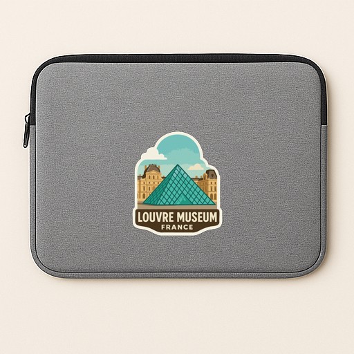 Louvre Museum France Iron On Heat Transfer Vinyl HTV Die-Cut Symbolic Landmark