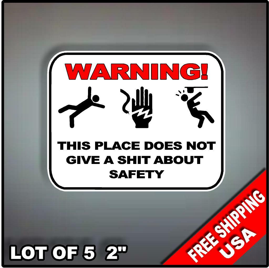 SAFETY WORKPLACE Funny Offensive Decal Sticker 2 Inch LOT OF 5 DECALS OSHA