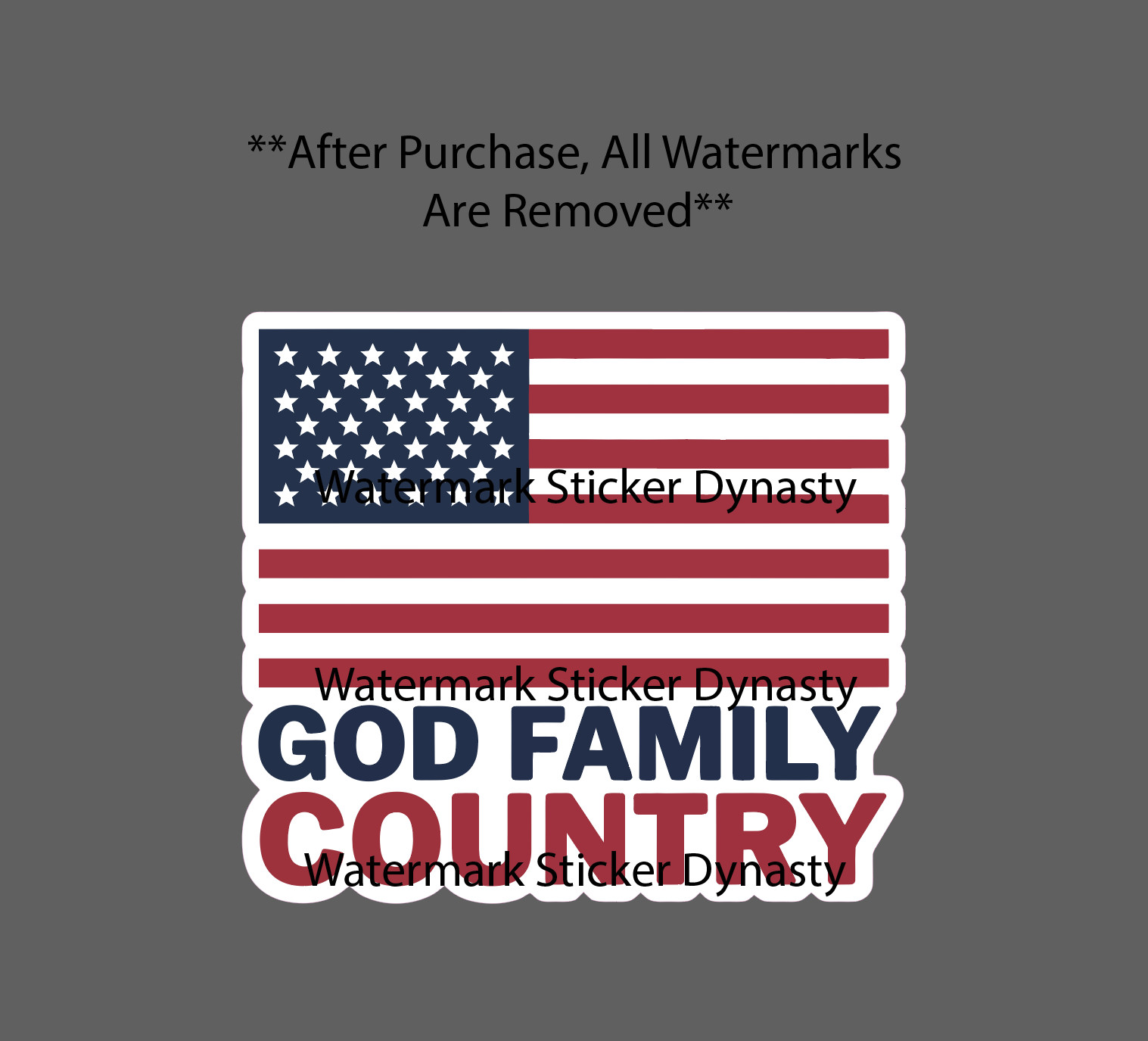 God Family Country Sticker Waterproof Decal American Flag USA America Gift NEW