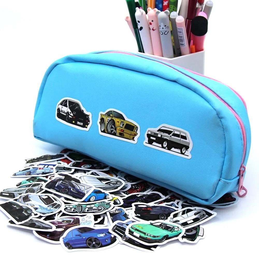 100pcs Retrofit Racing Car Stickers Decals For Guitar Phone Bicycle Laptops Book