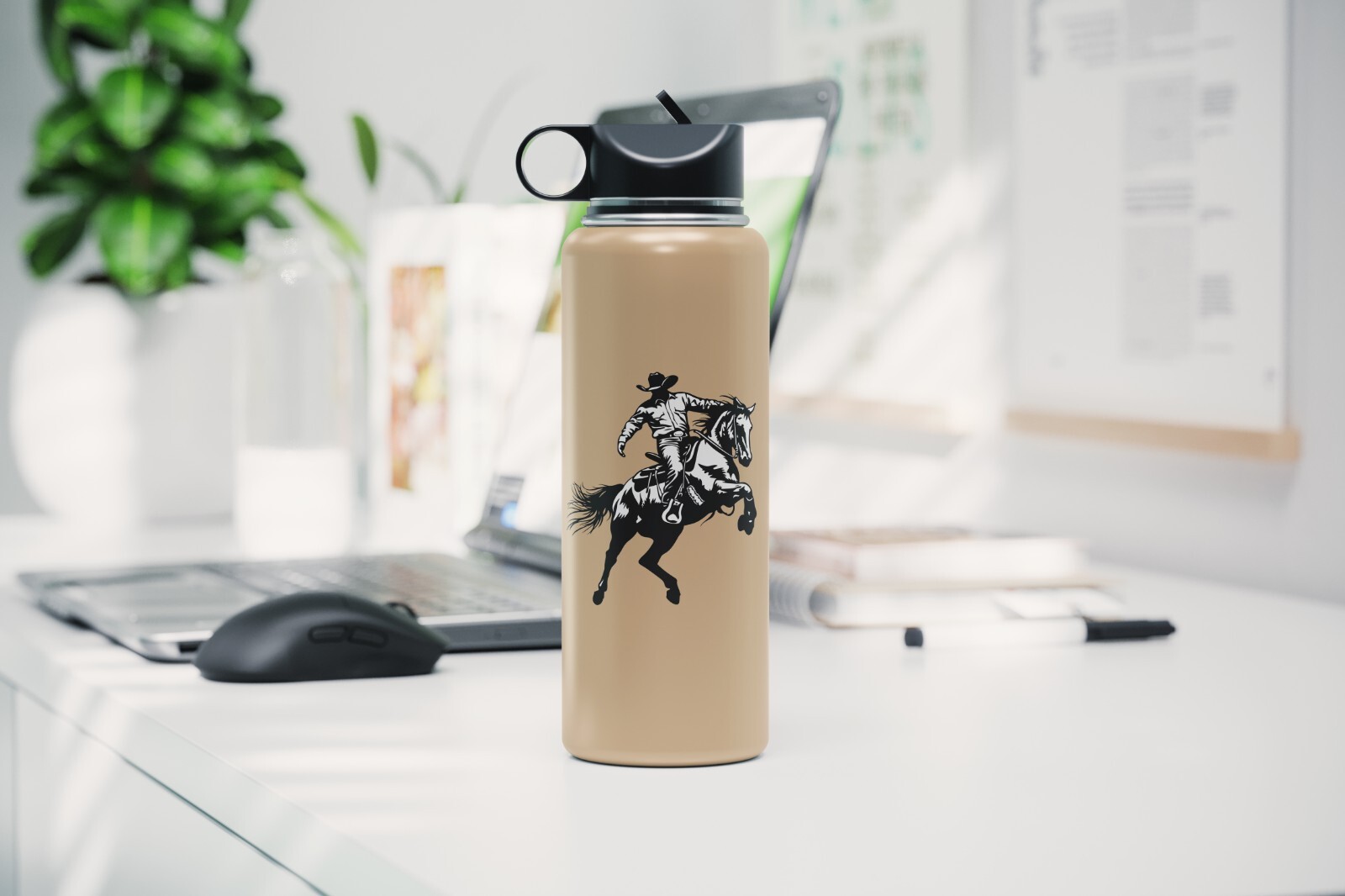 Western Rodeo Cowboy Rider 3.5in Vinyl Die Cut Sticker decals.