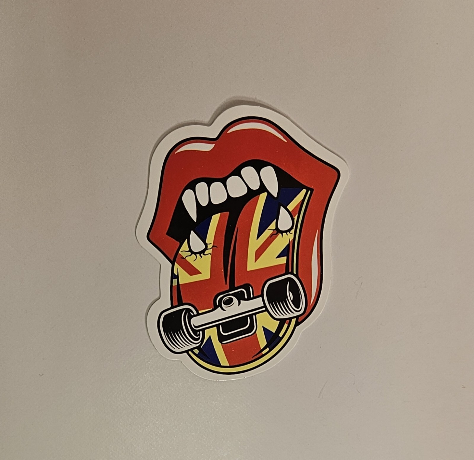 Tongue Out Sticker Decal Motif: Skateboard Sticker British Flag Vampire Retro