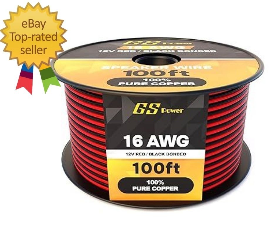 16 Gauge Wire 100ft Oxygen Free, OFC Pure Copper Electrical 12v Low Voltage Spea