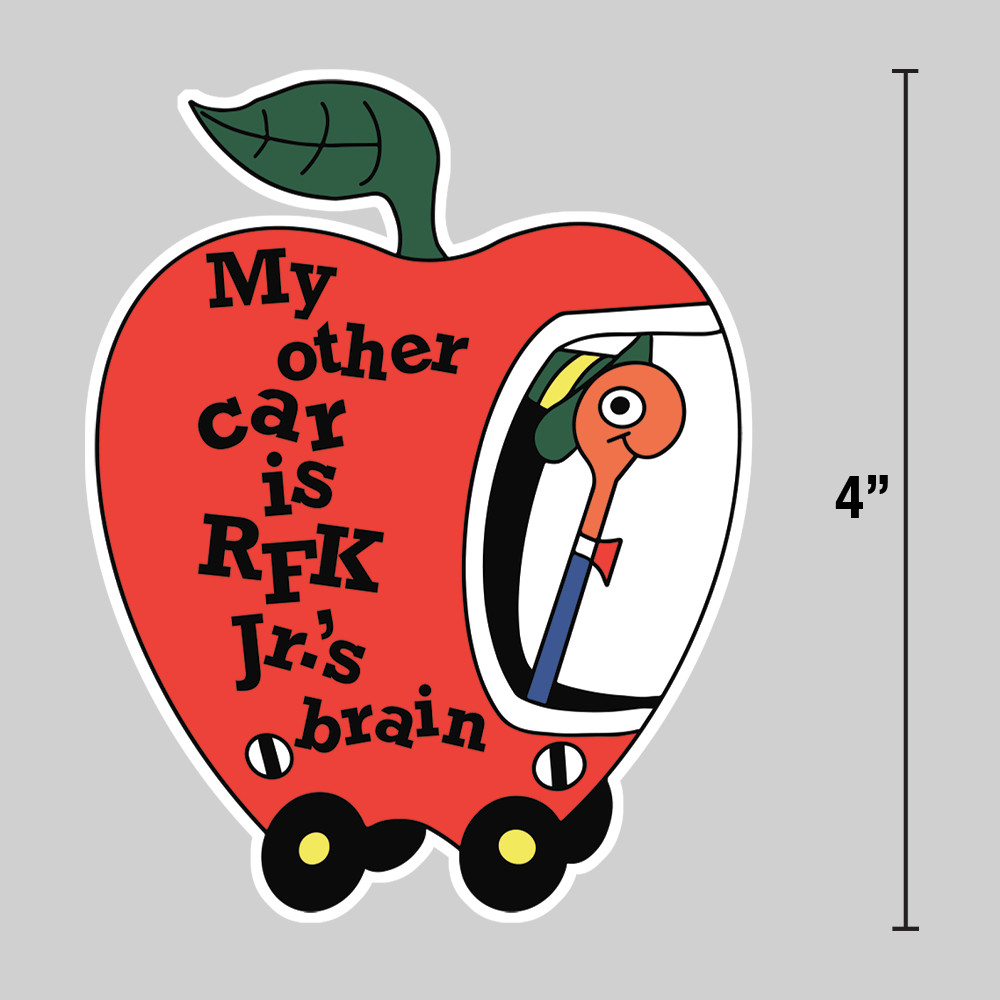 RFK Jr Sticker Brain Worm Funny Meme 4″ Vinyl Decal