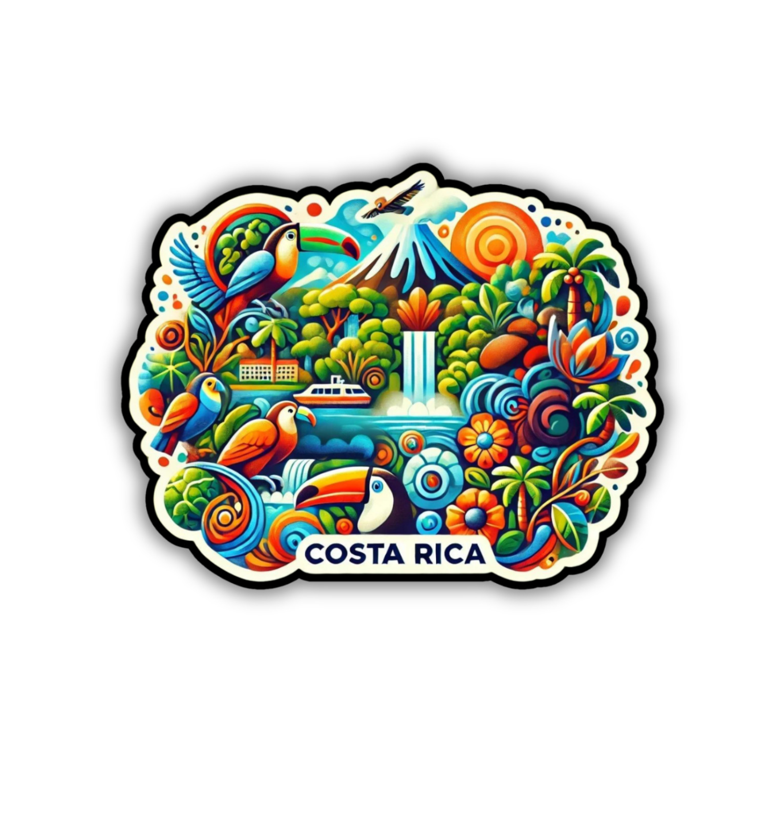 Costa Rica Fridge Magnet or Laptop Sticker