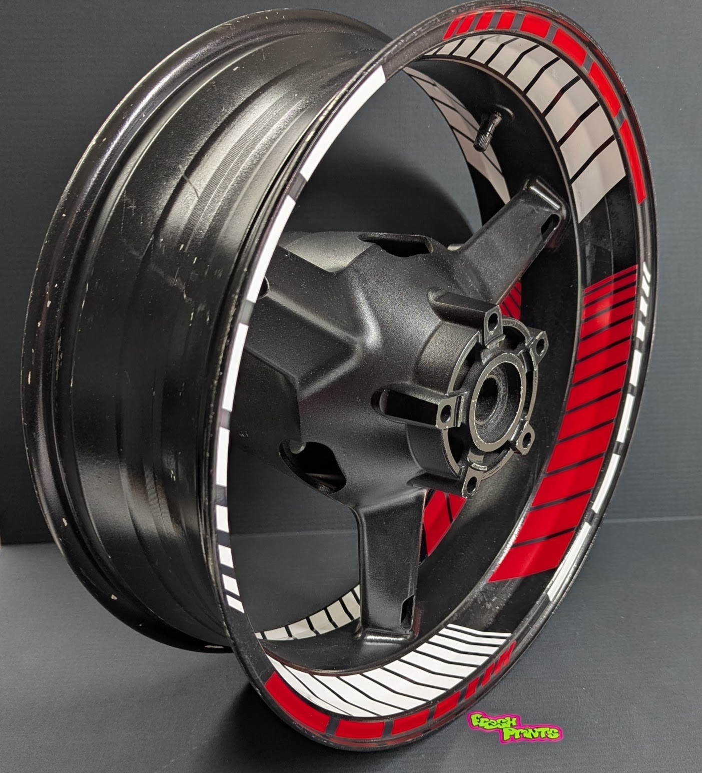 RED & WHITE Wheel Wrap Rim Stripes Inner Decals Tape Sticker for SUZUKI GSXR 600