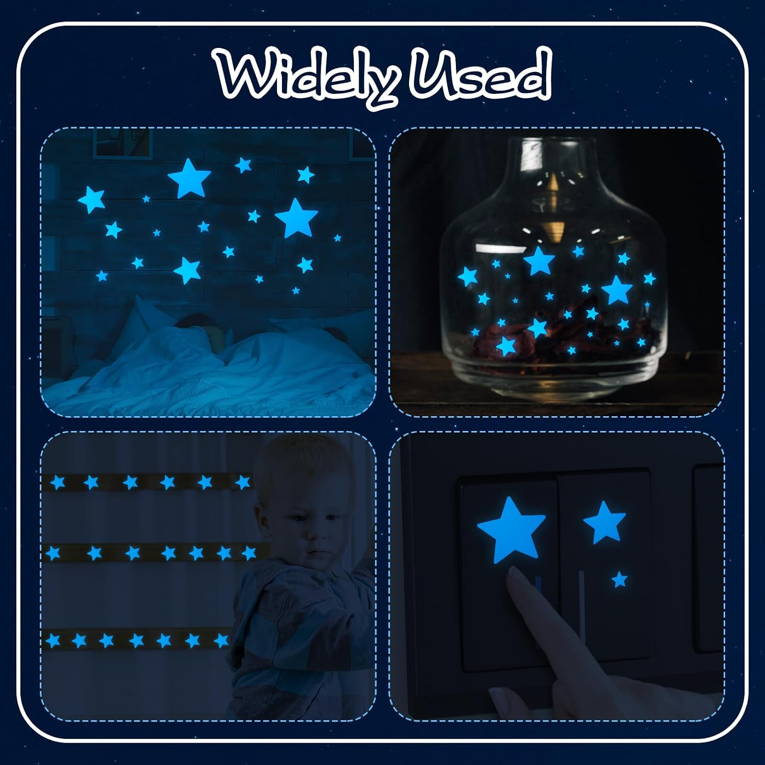 Glow in The Dark Stars Wall Stickers – 469 Pcs, Perfect for Kids’ Nursery, Bedro
