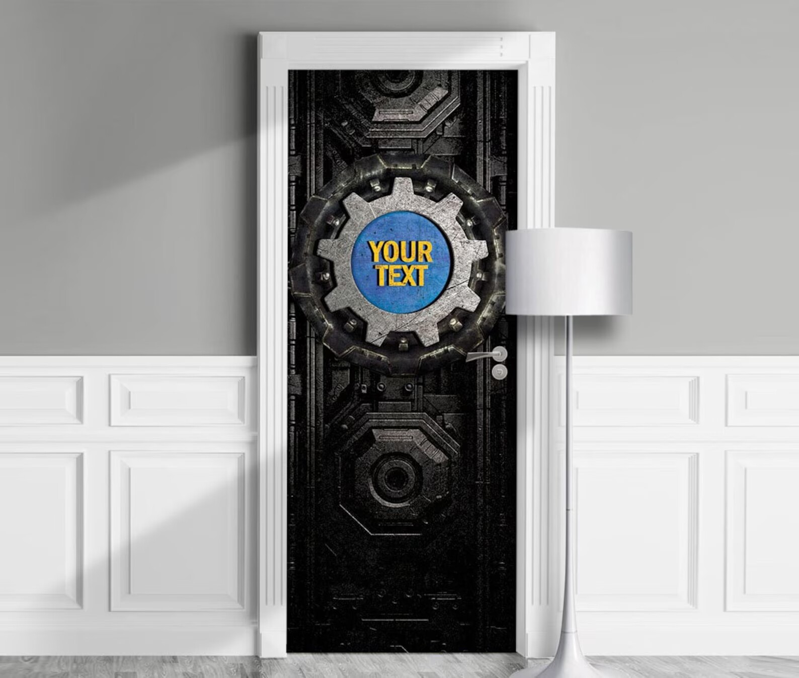 Gamer’s Door Mural Sticker, Laminated Cover, Decal. Peel’n’Stick. Single piece