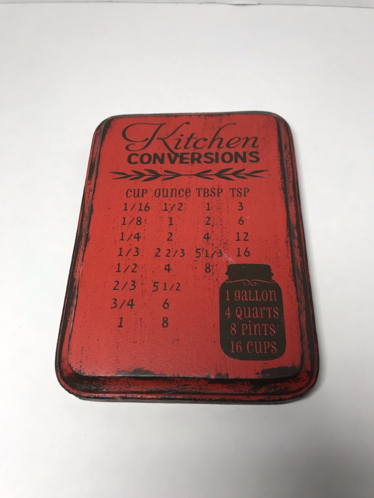 Kitchen Conversions Decal Sticker 5×7″ Decoration Decor Wooden Plaque Gallon Cup