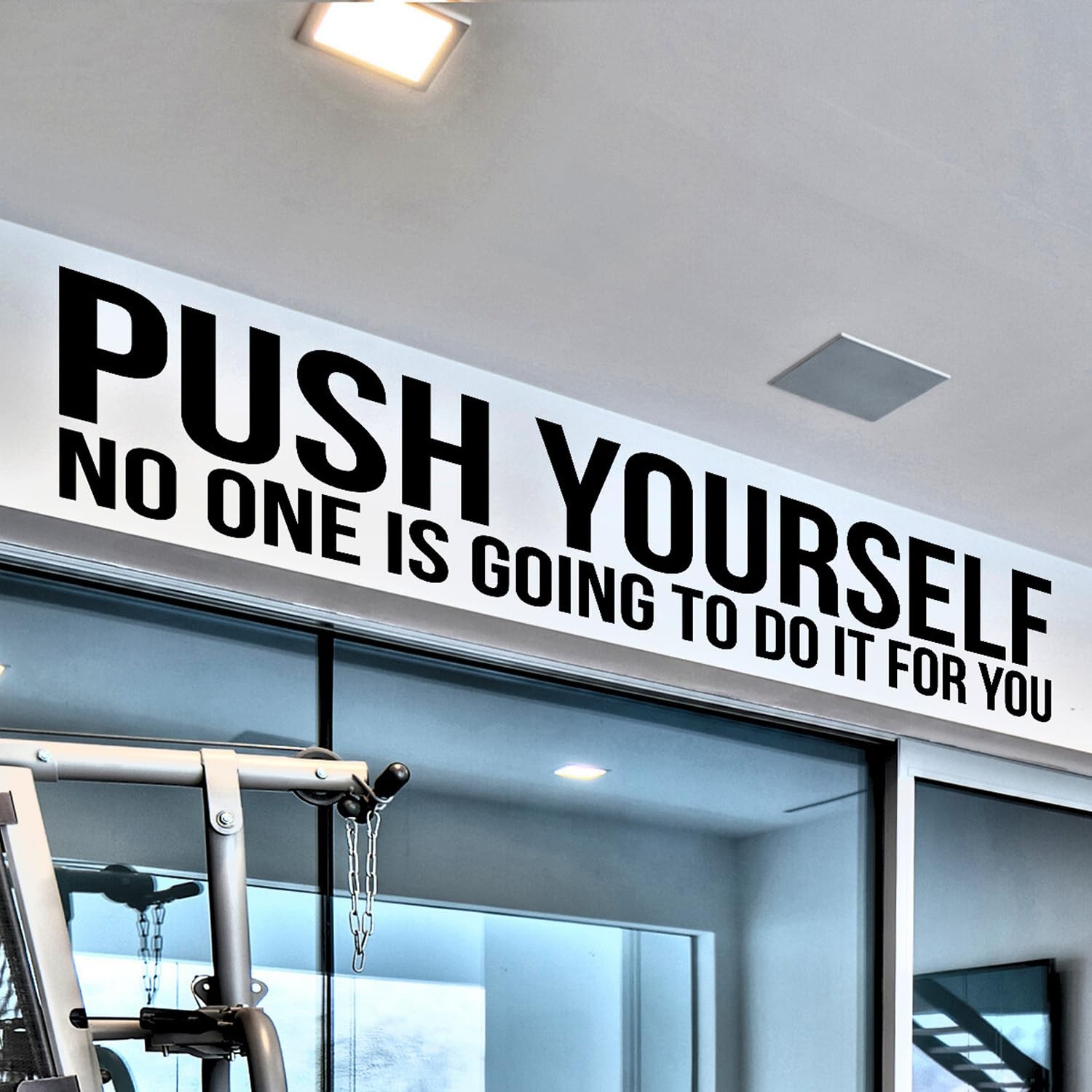 – Push Yourself – Motivational Wall Art Gym Wall Decor Decal Quote Sticker Ho…