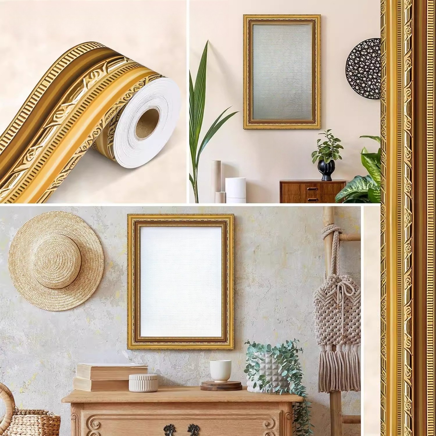 10M Self-Adhesive Wall Border Sticker Faux Picture Frame DIY Window Decals PVC