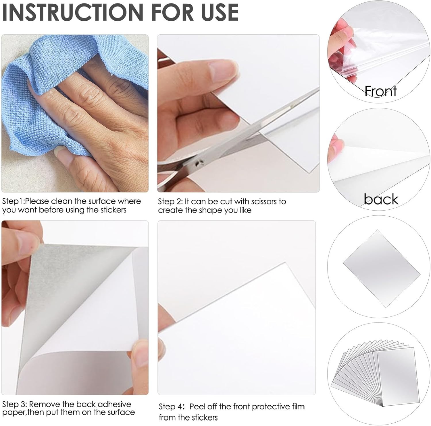 8”x10” Frameless Plastic Mirror Sheets – 20 Pcs Unbreakable & Safe for Crafts