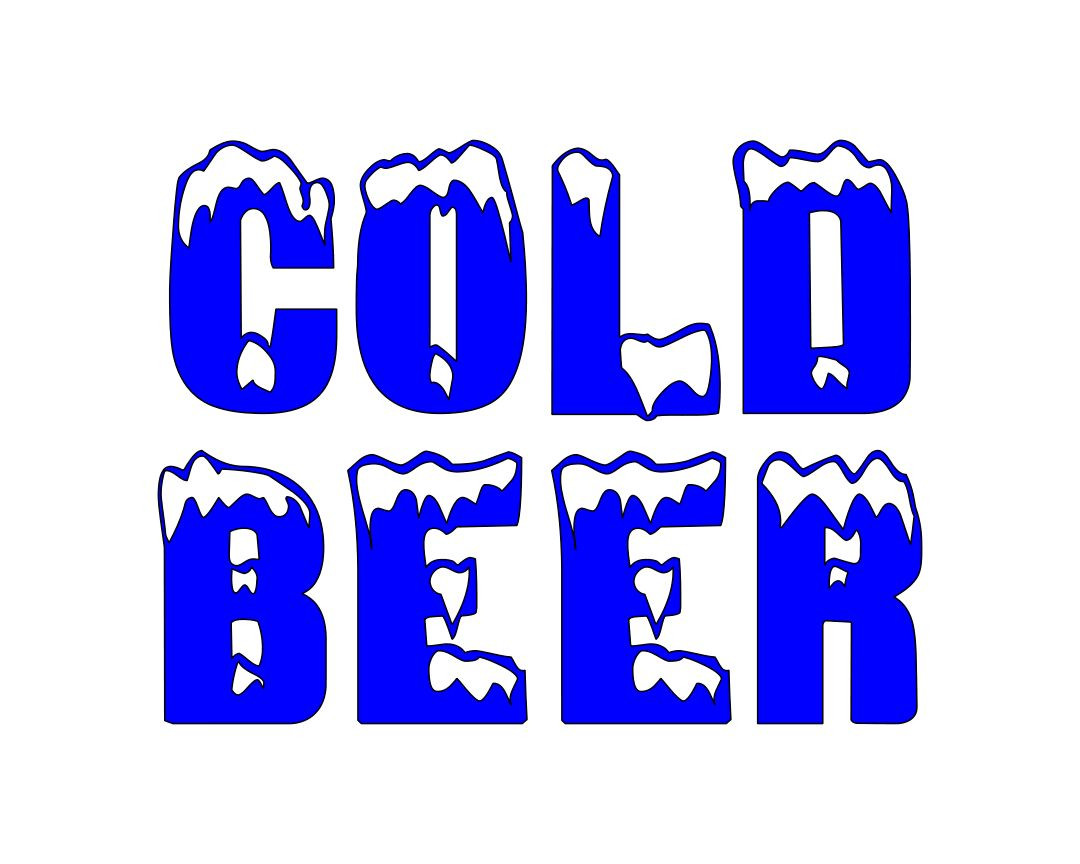 Cold Beer Vinyl Decal Sticker – DIY SIGN – Select Color & Size