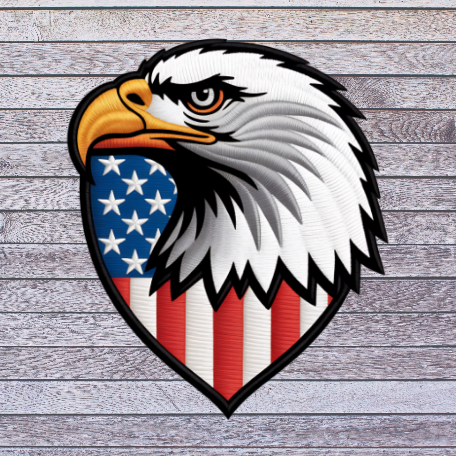 Patriotic Sticker Vinyl Decal Bald Eagle Heart American Flag USA Freedom