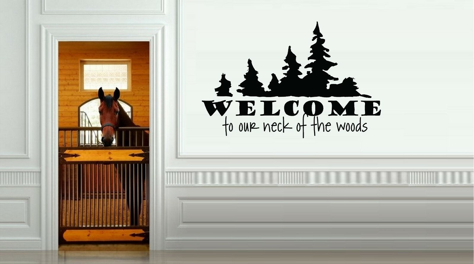 Welcome to Our Neck of The Woods Vinyl Decal Home Décor 12″ x 18″