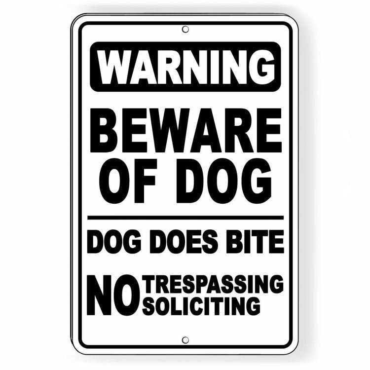 Beware Of Dog No Trespassing Dog Does Bite Sign / Decal Novelty Sbd034 /