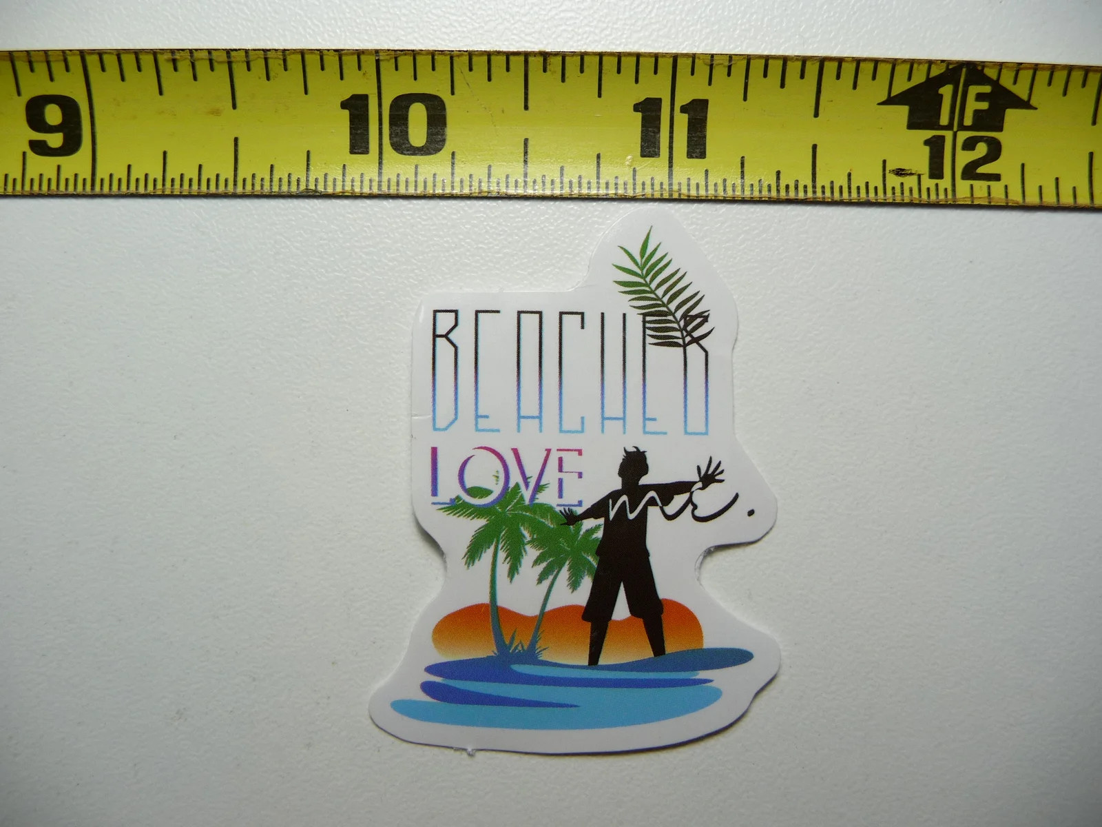 BEACH LOVE OCEAN PALM SMALL STICKER DECAL TROPIC SCENE VACATION TRIP