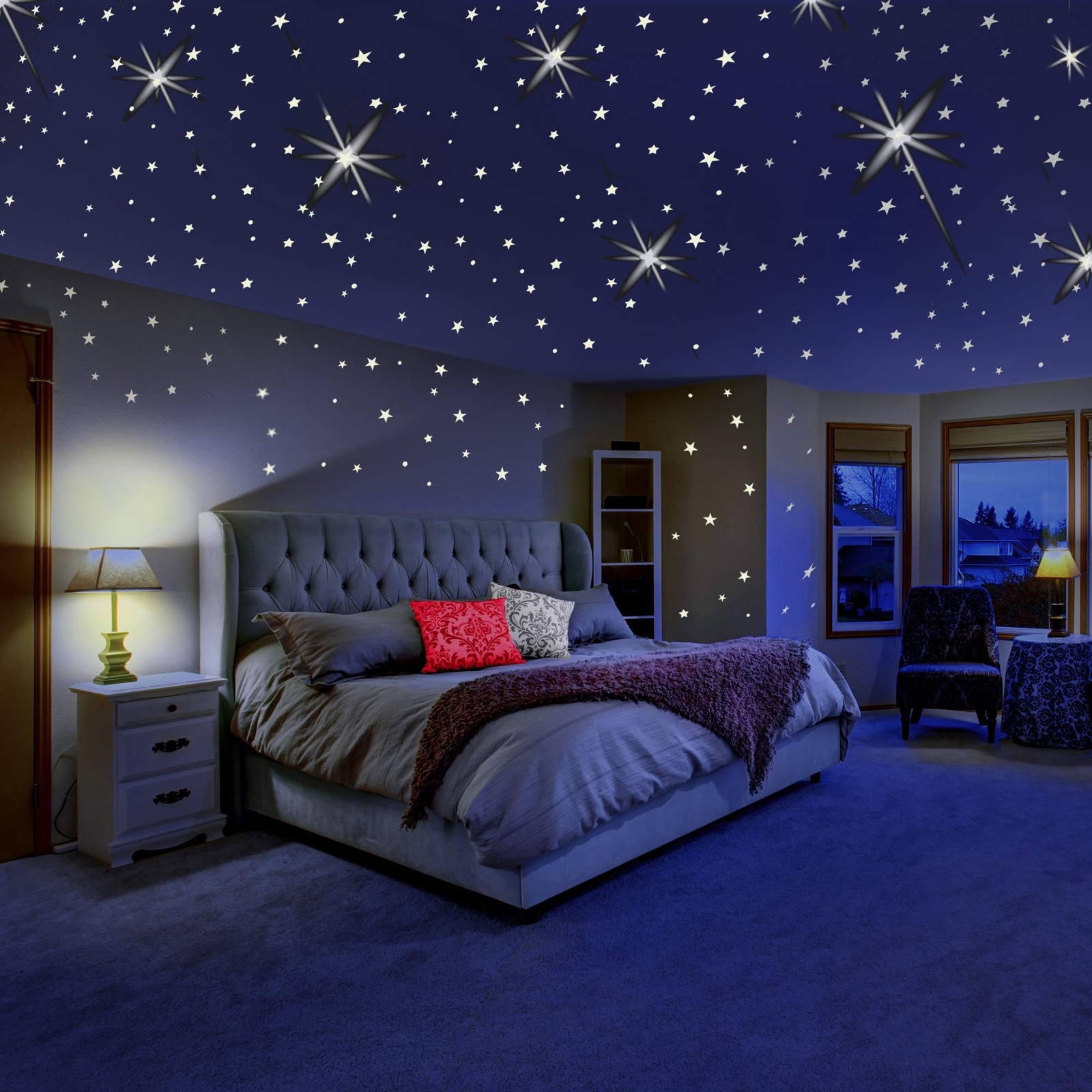 Glow in The Dark Stars for Ceiling or Wall Stickers – Glowing Wall Decals Sti…
