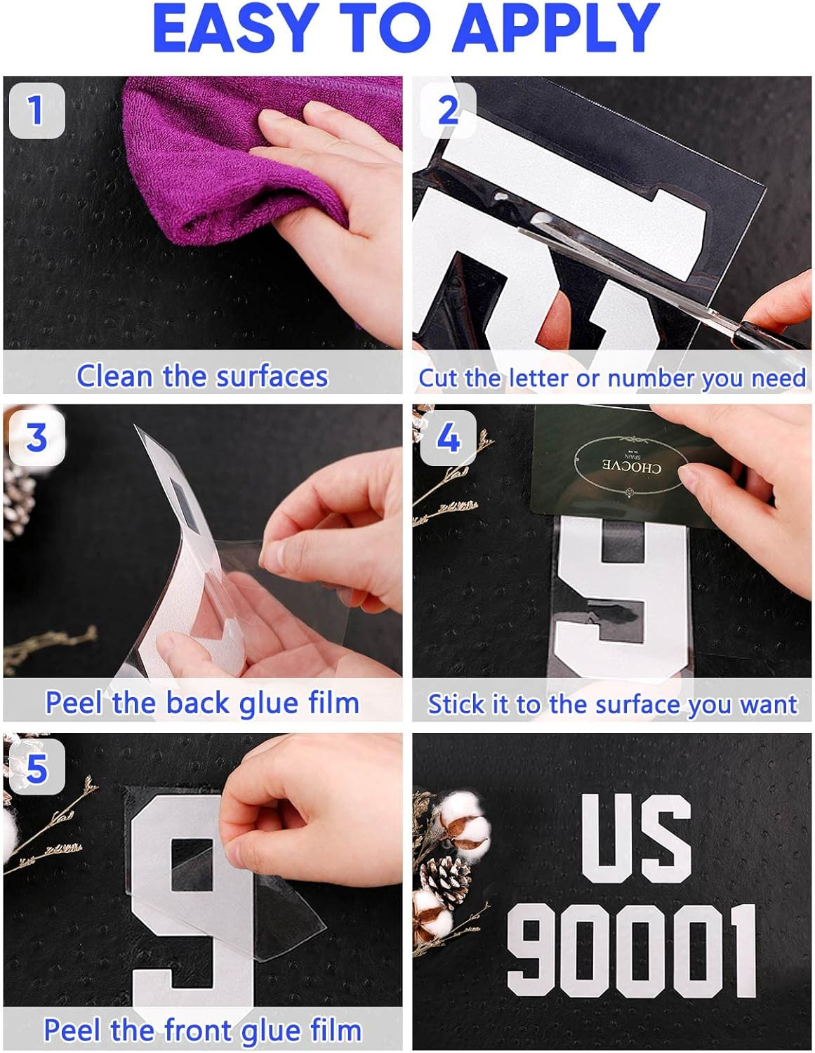 Seloom 148 PCS Reflective Mailbox Numbers and Letters Stickers Decals,4″ X 7 Set