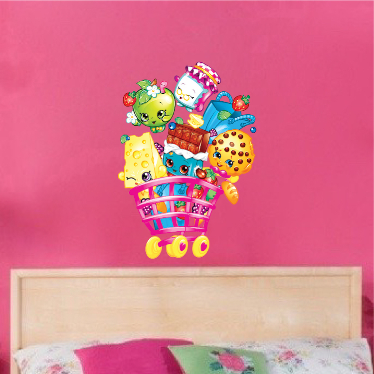 Girls Shopkins Bedroom Wall Decals Removable Toy Wall Vinyl Mural Decal, s66