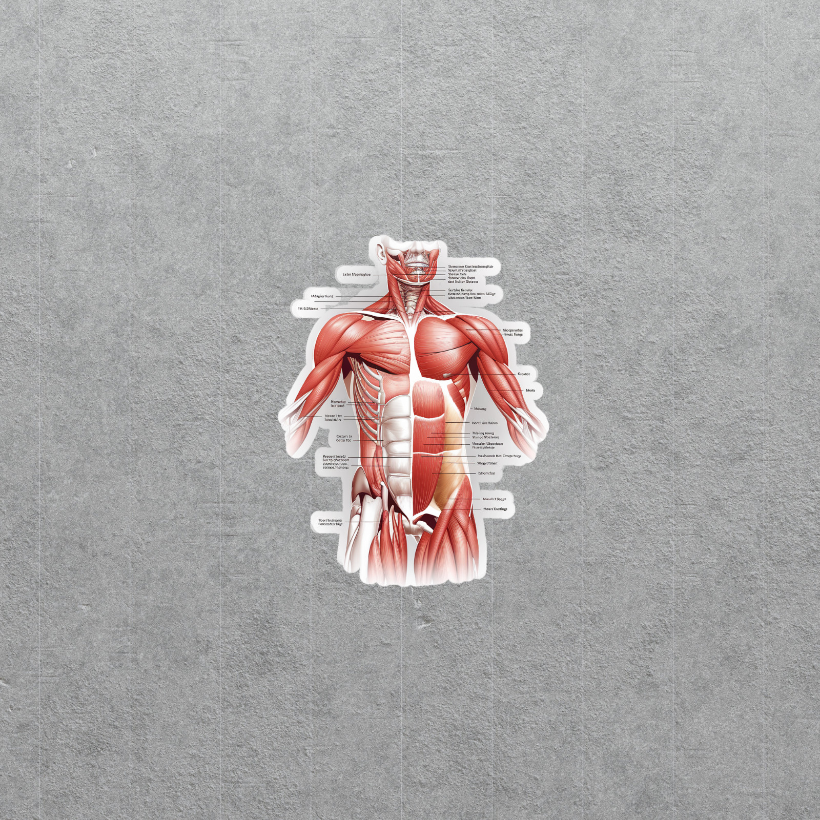 Detailed Muscular System Anatomy sticker – Fitness, Medical, Educational Aid #47