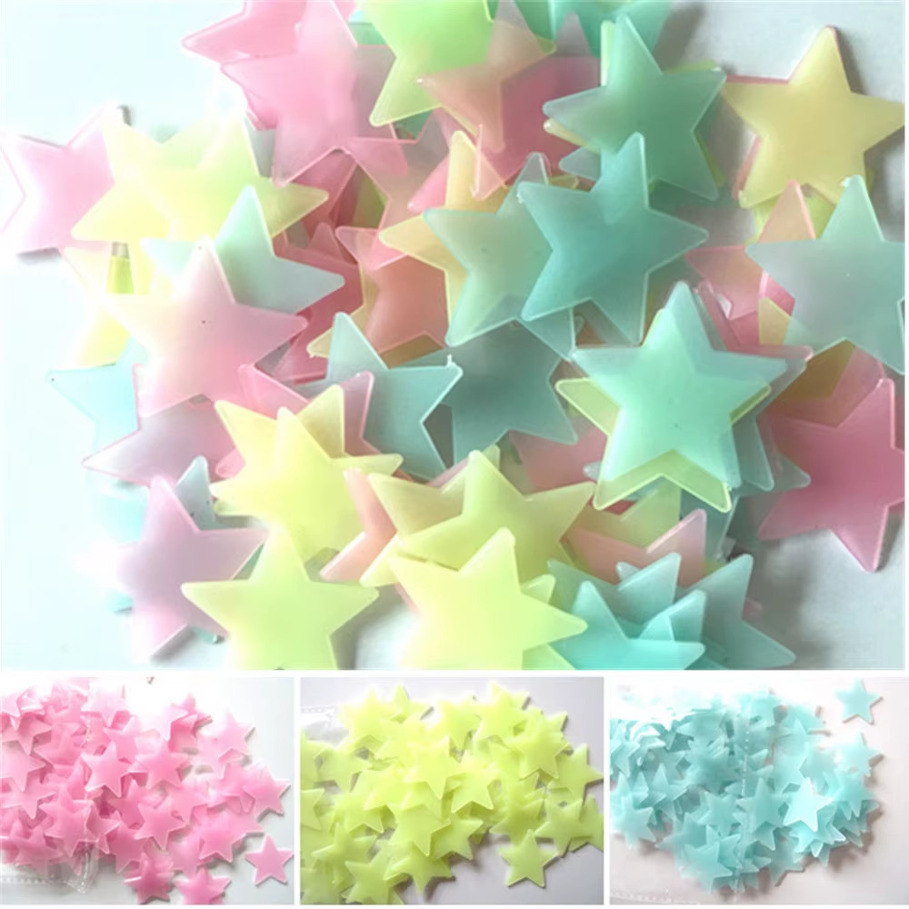 100Pcs Fluorescent Glow in the Dark Stars Wall Stickers for Kids Rooms Decoratio