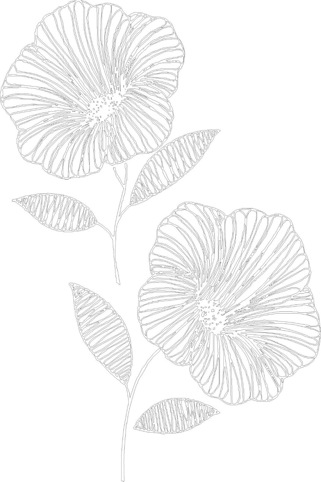 2 Flowers – Large – Vinyl Decal Home Décor 20″ x 30″
