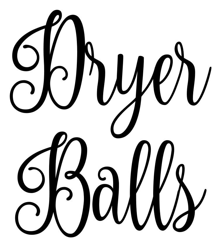 Dryer Balls Vinyl Decal – Laundry Room Organization Fancy – Die Cut Sticker