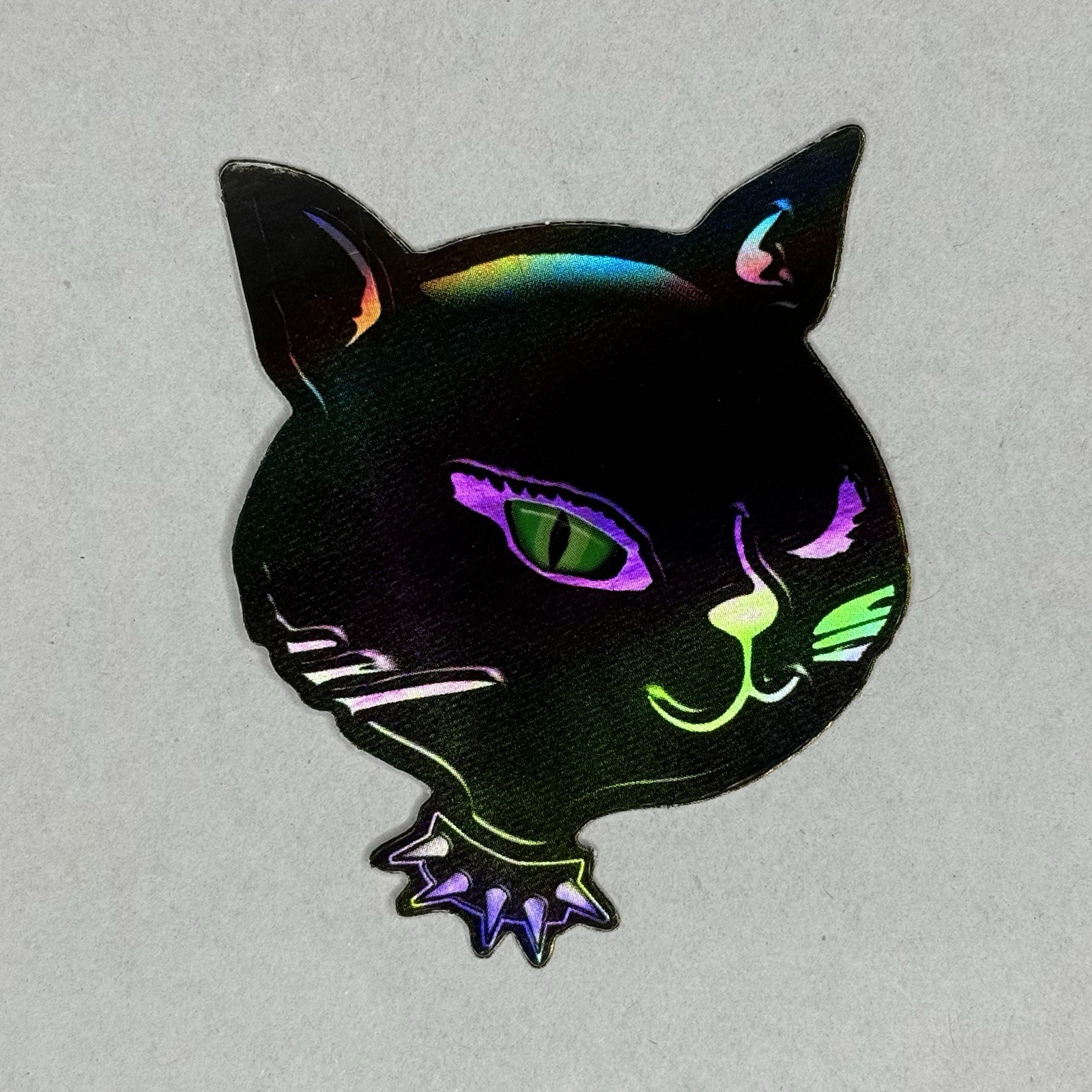 Vintage Winking Cat Vending Stickers 2001 Prism Foil Y2K