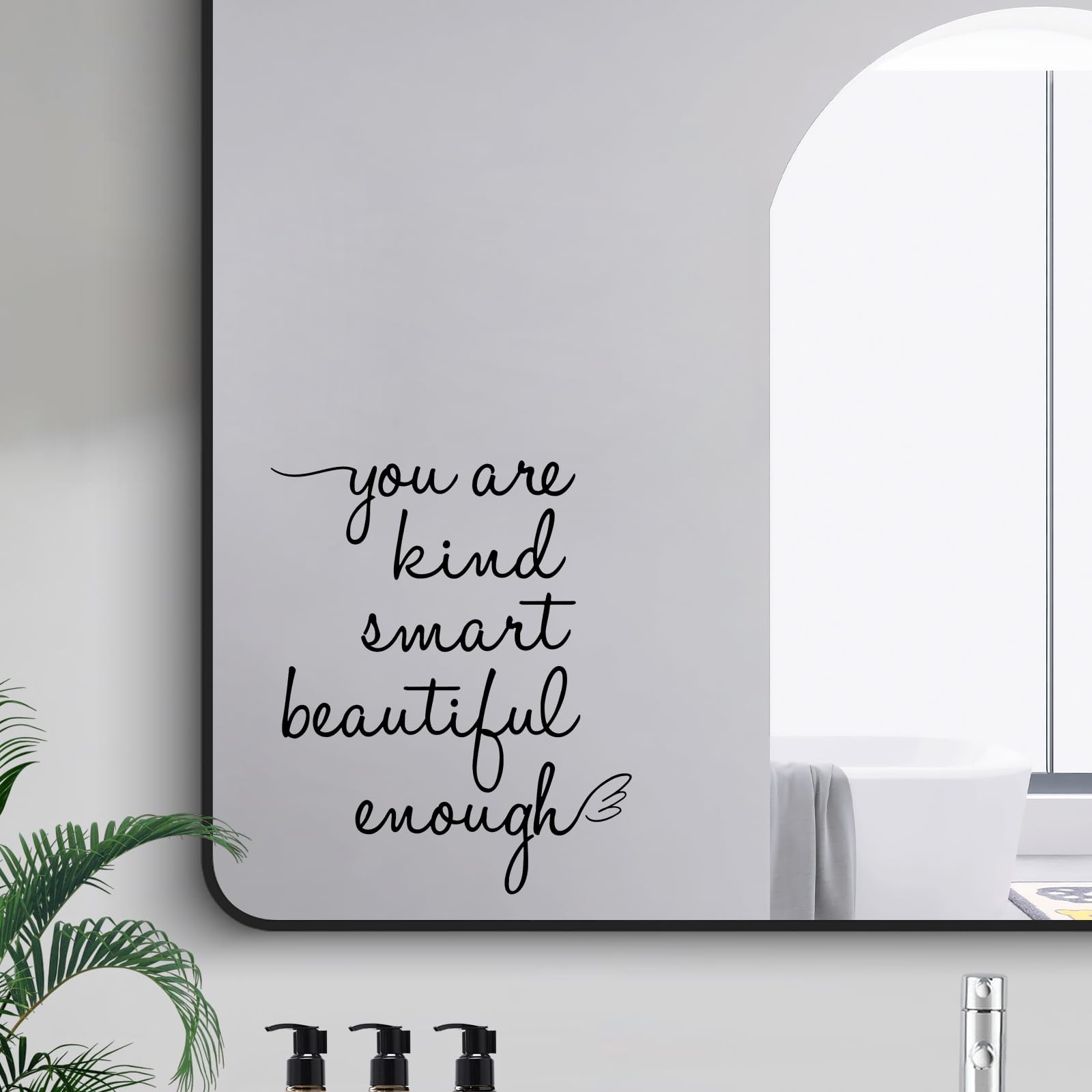 Affirmation Stickers You are Kind Beautiful Enough, Mirror Wall Decor for Bat…