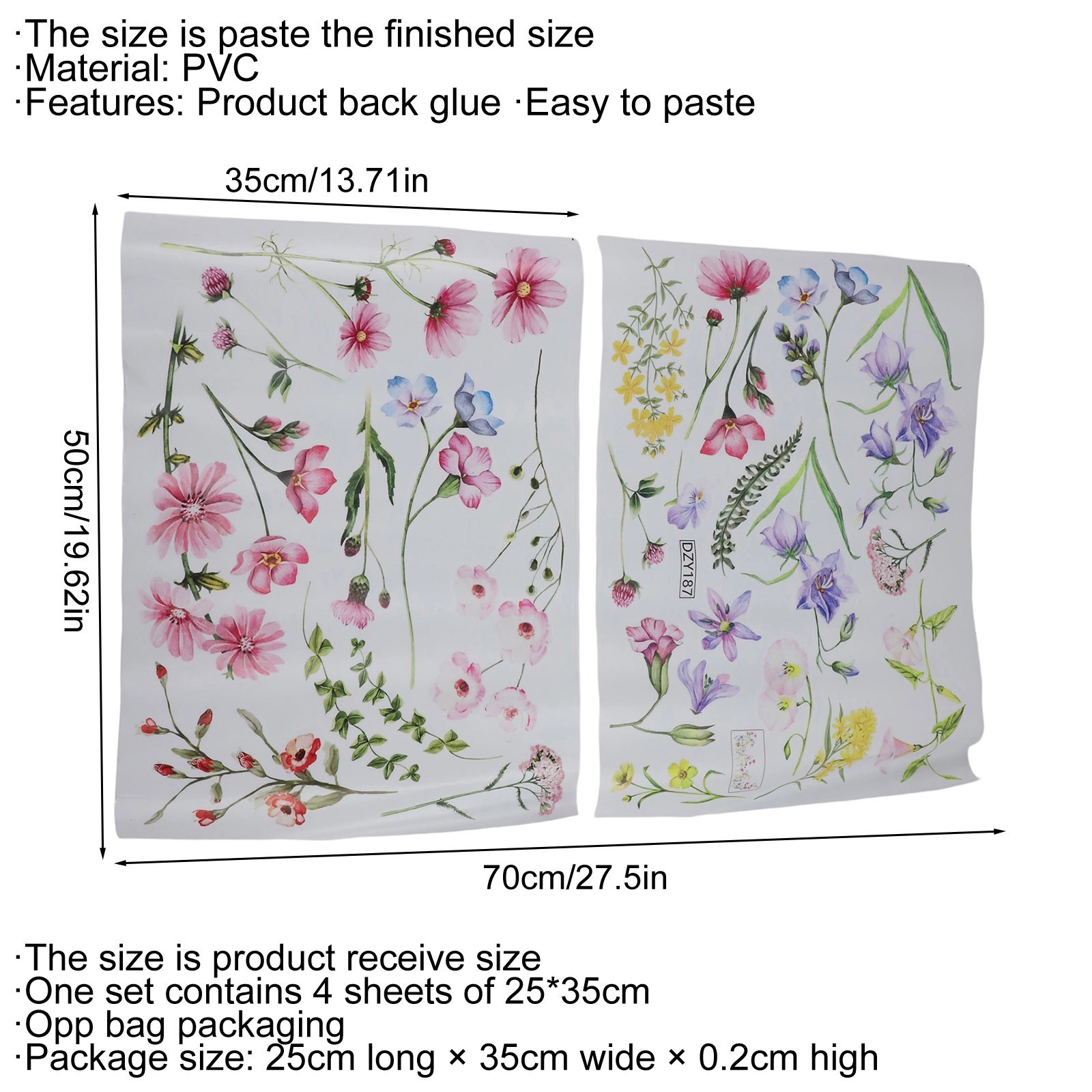 Waterproof Wall Stickers Art Stickers Bedroom Floral Sticker Green Plant
