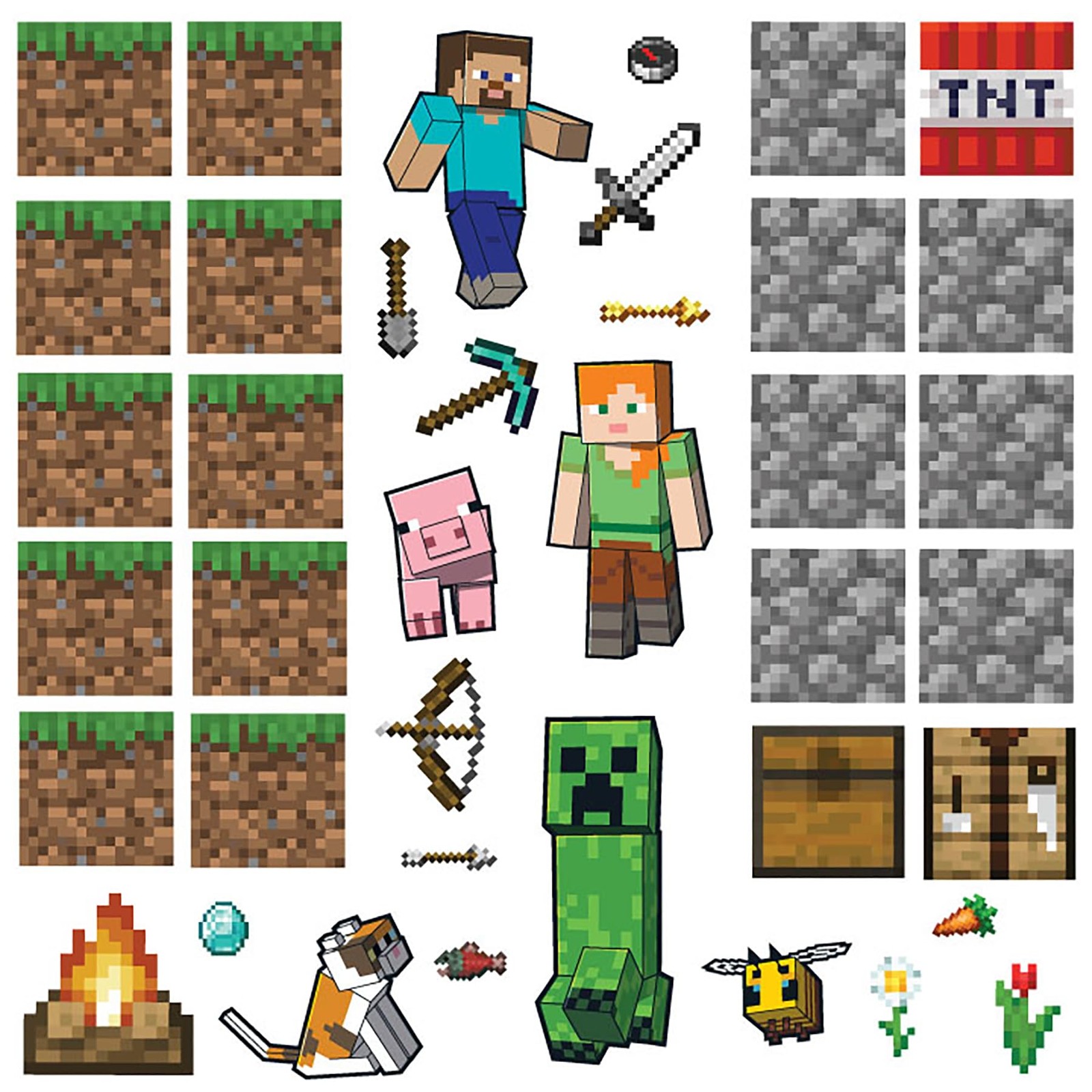 Minecraft Blocks Build Your Own Wall Decals Video Game Room Decoration