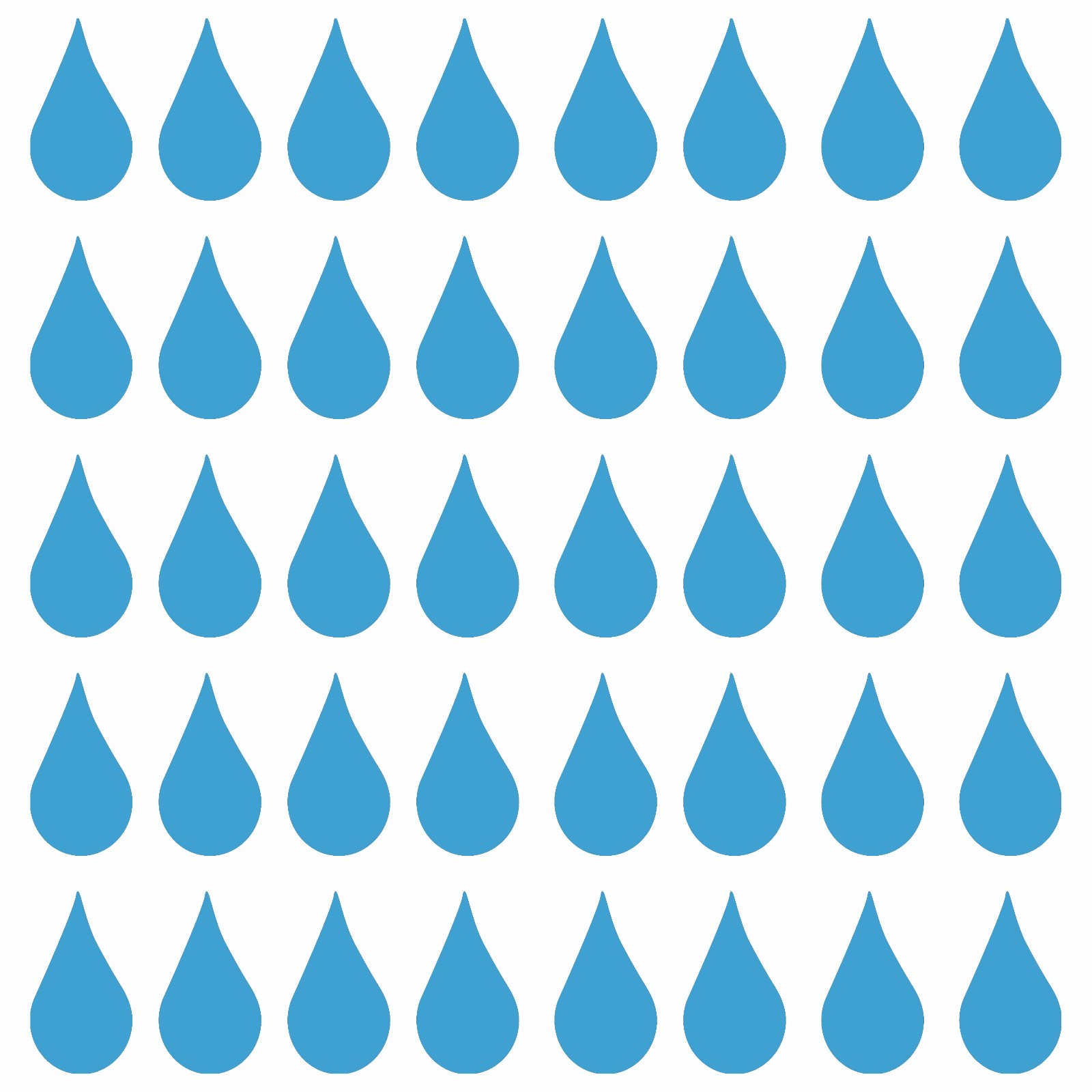 set of 40 Raindrops Vinyl Stickers – Water Droplets Drops Agua – Die Cut Decals