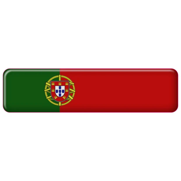 Portugal Rectangular Flag Domed Stickers, Set of 3