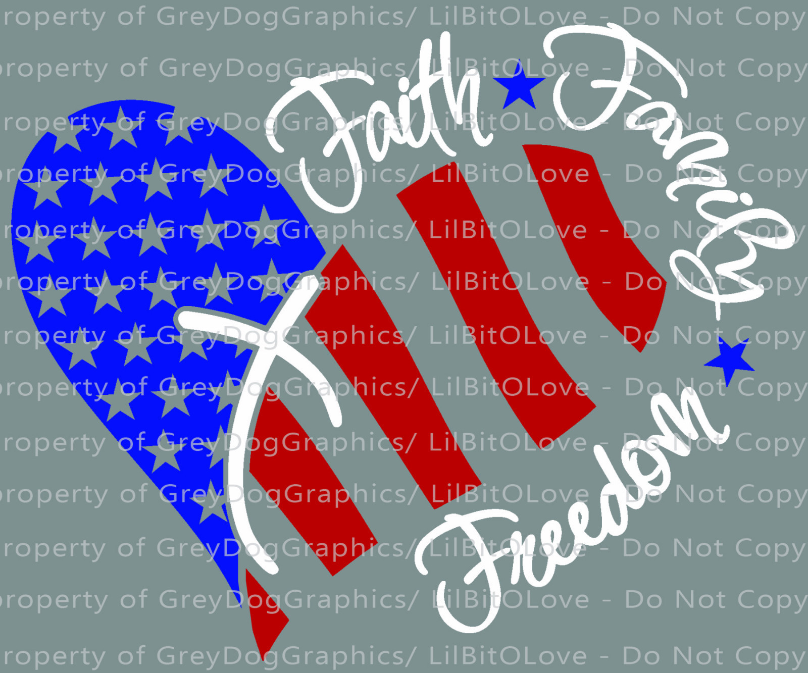 Faith Family & Freedom Vinyl Decal Patriotic Sticker Red White and Blue USA