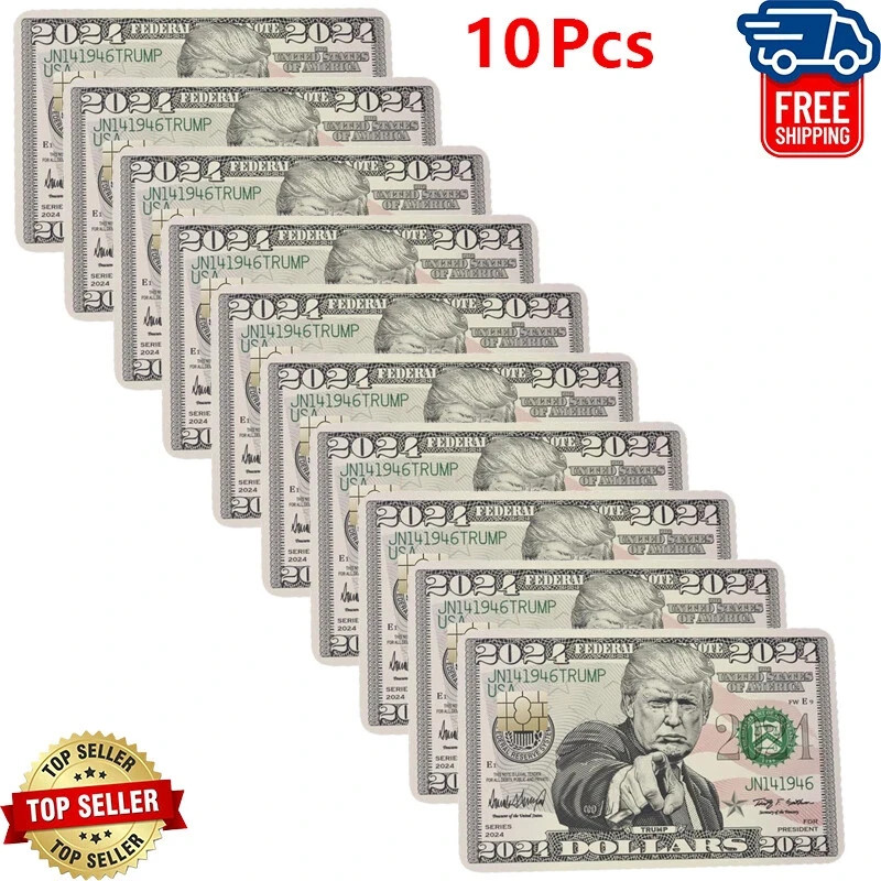 10 Packs Donald Trump 2024 Bill Credit Card Sticker, Debit Card Skin Cover