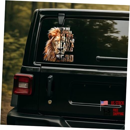 Premium Lion Car Decals, Funny Animal Waterproof Vinyl Sticker, 9×9 inches