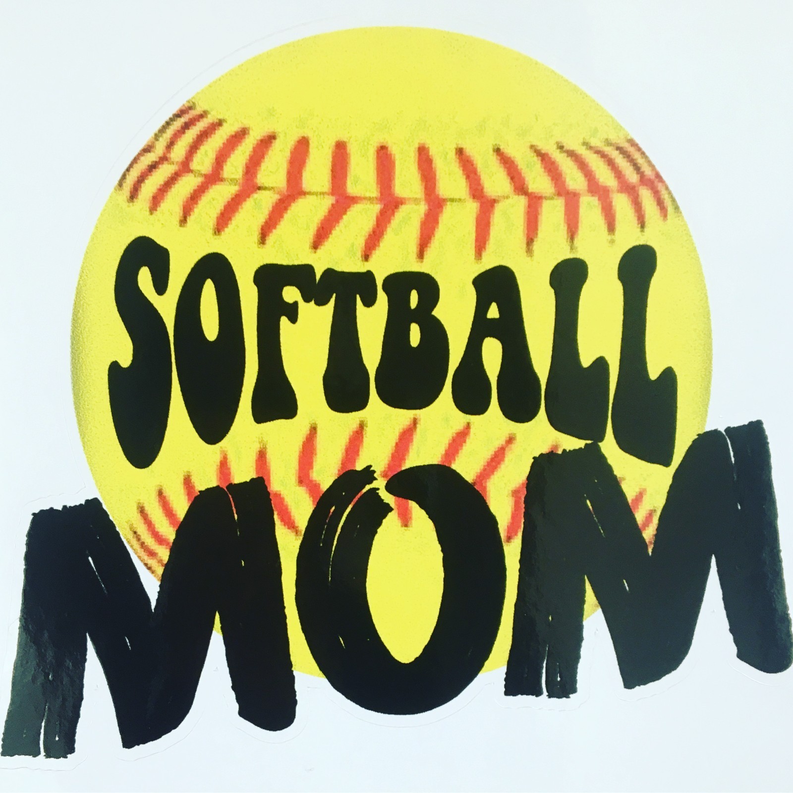 Softball MOM Decals Black and Yellow size 3×4 3 decals stickers