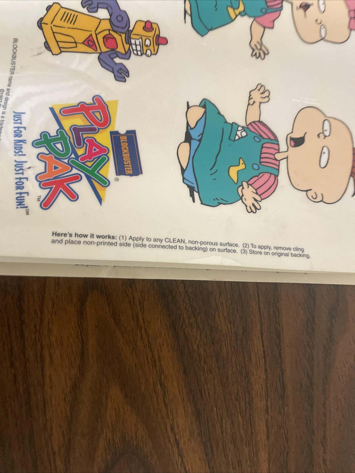 Rugrats Nickelodeon Blockbuster Cling set Or Removable Window Stick 2 Vintage