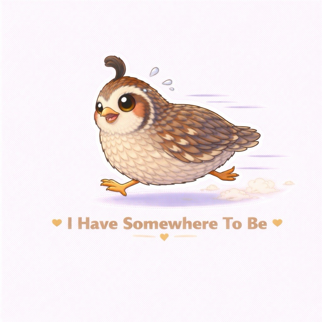 Funny Quail Sticker Set 12 Pack Cute Kawaii Bird Stickers Relatable Busy Life