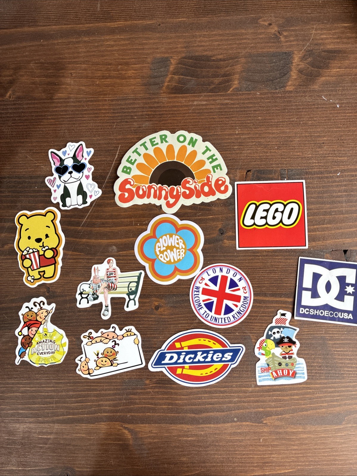 Lot Of 12 Random Vinyl Stickers Assorted Sizes And Types