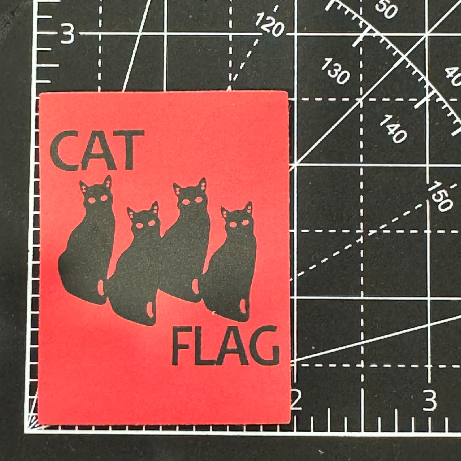 Cat Flag Black Flag Rock Band Logo White Outside Outine Vinyl Decal StickerBomb