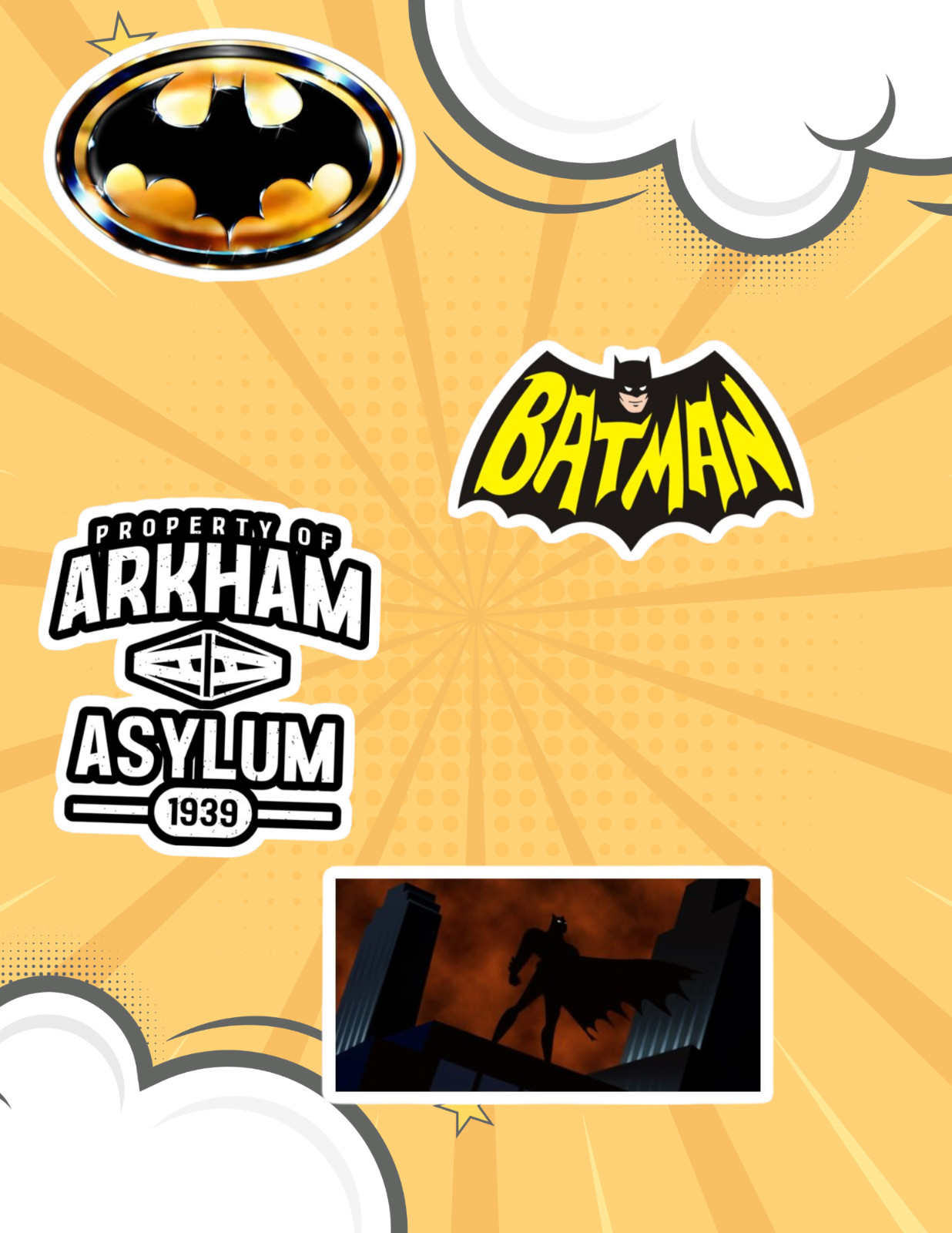 Batman 4pc Sticker Pack