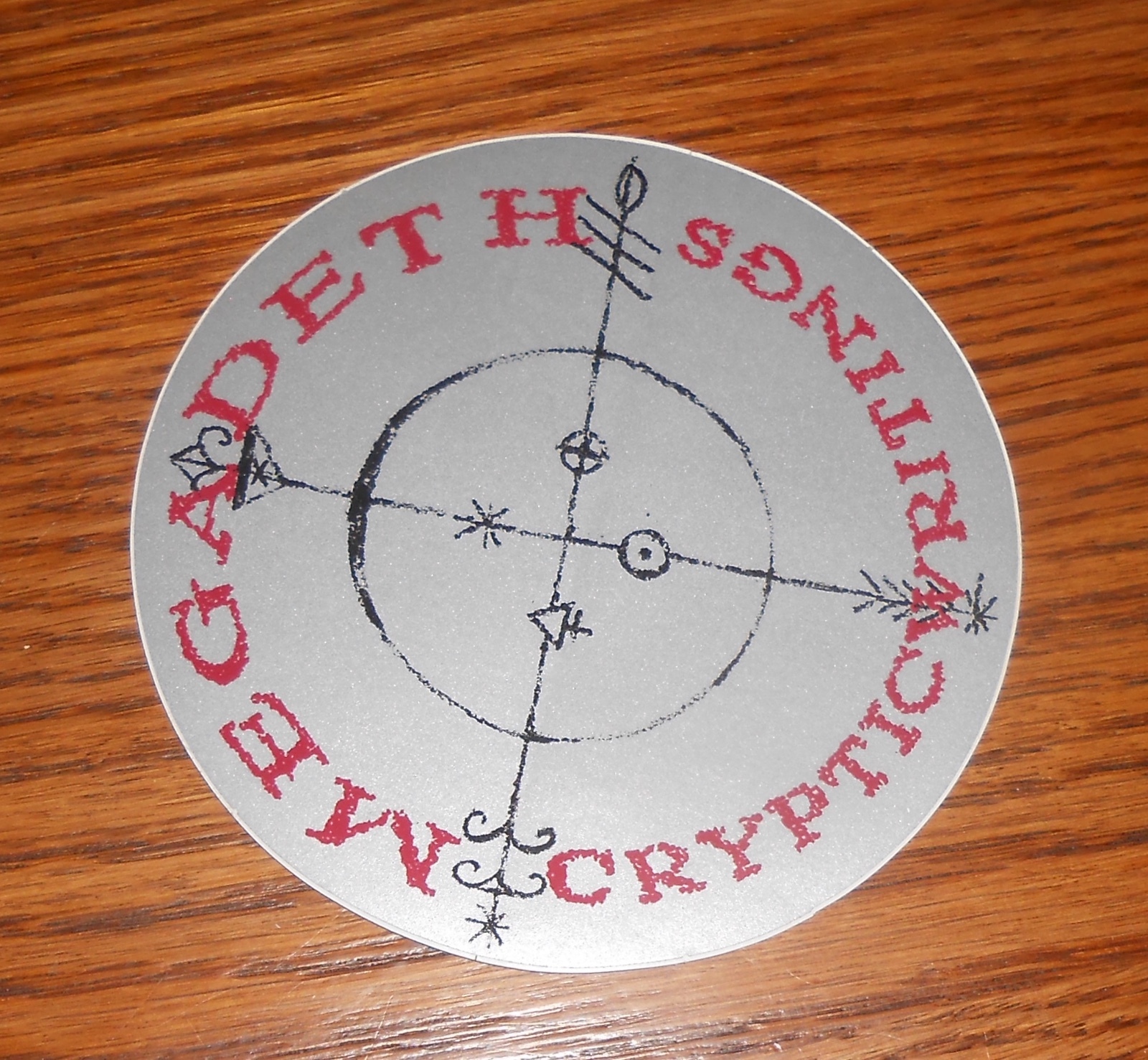 Megadeth Cryptic Writings Sticker Circle 1997 Promo 4”