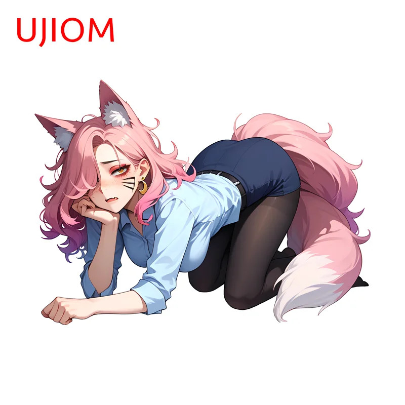 UJIOM Furry Fox Girl Wall Stickers Cool Anime Veneer Sofa Wall Decals Home DIY