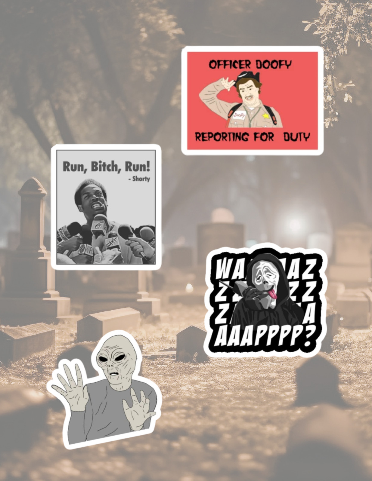 Scary Movie #2 Parody Movie 4pc Sticker Pack
