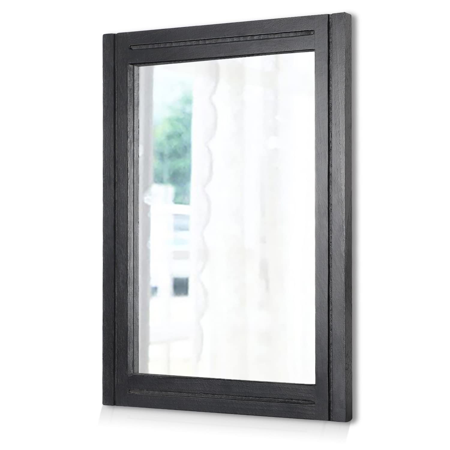AAZZKANG Black Mirrors for Wall Rectangle Wood Framed Decorative Wall Hanging…
