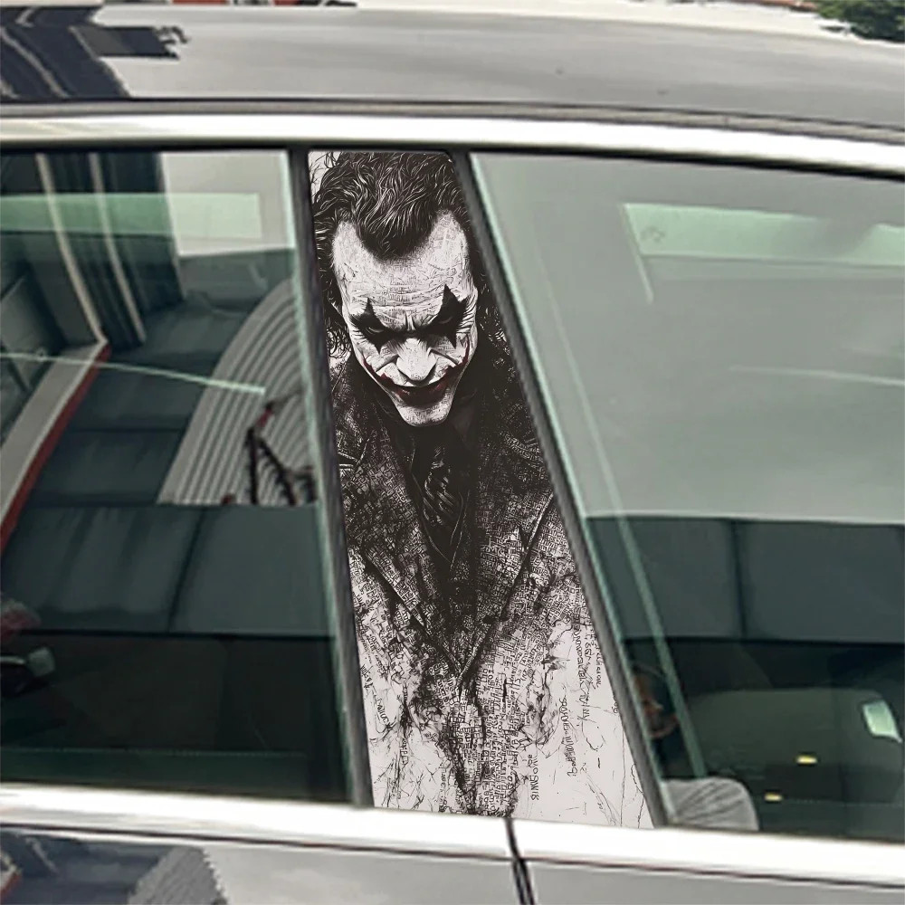 New 2Pc. The Joker Sexy Evil Sticker Decal B-Pillar Accessory Decor-Waterproof J